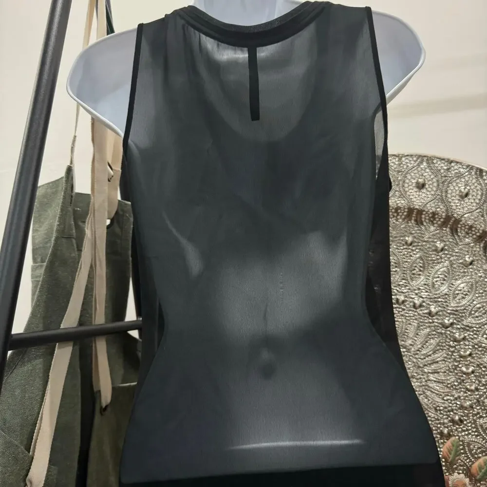 Karen Millen White Lace Tank Top Size 2 Romantic Sheer Black - Picture 7 of 10